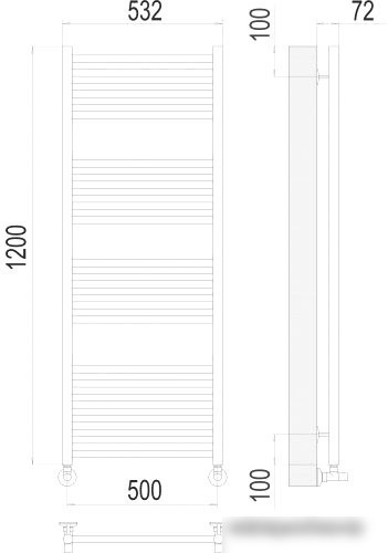 Полотенцесушитель TERMINUS Аврора П22 500x1200 нп