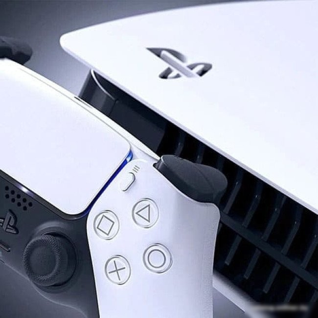 Игровая приставка Sony PlayStation 5 Slim (2 геймпада, белый/черный)