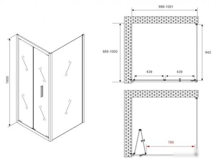 Душевой уголок Abber Sonnenstrand AG07100B-S100B