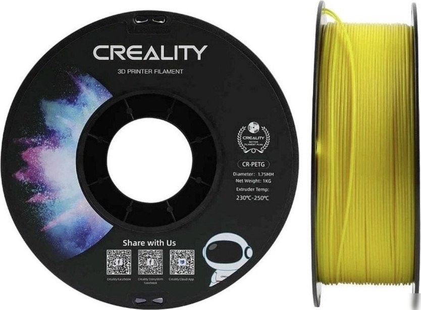 Пластик Creality CR-PETG 1.75 мм 1 кг (желтый)