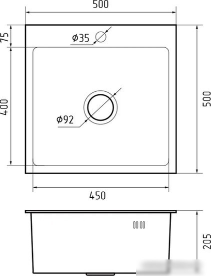 Кухонная мойка GranFest Metal нержавеющая сталь AISI 304 GF-5050 (с сифоном)