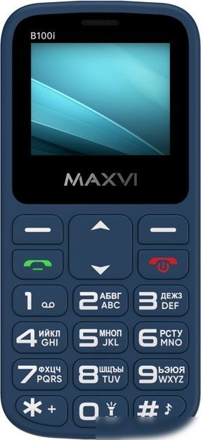 Кнопочный телефон Maxvi B100i (синий)