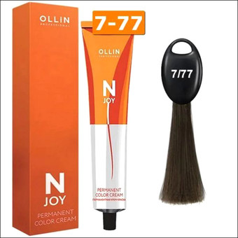 Крем-краска Ollin Professional N-Joy Color Cream 7/77 русый интенсивно-коричневый 100 мл