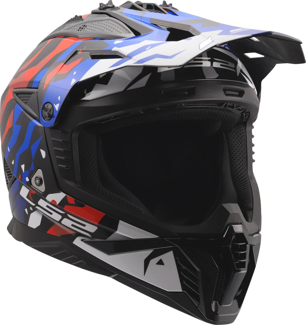 Мотошлем LS2 MX708 Fast II Grotesk (L, белый/синий/красный)