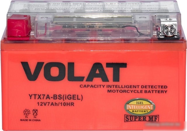 Мотоциклетный аккумулятор VOLAT YTX7A-BS(iGEL) (7 А·ч)