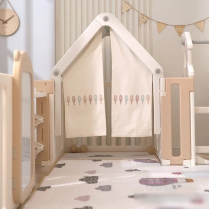 Игровой манеж UNIX kids DeLuxe House&Storage 180х200 Camel PPLXSWHS200WC