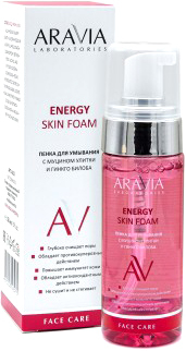 Aravia Пенка для умывания Laboratories Energy Skin Foam с муцином улитки и гинкго билоба 150 мл