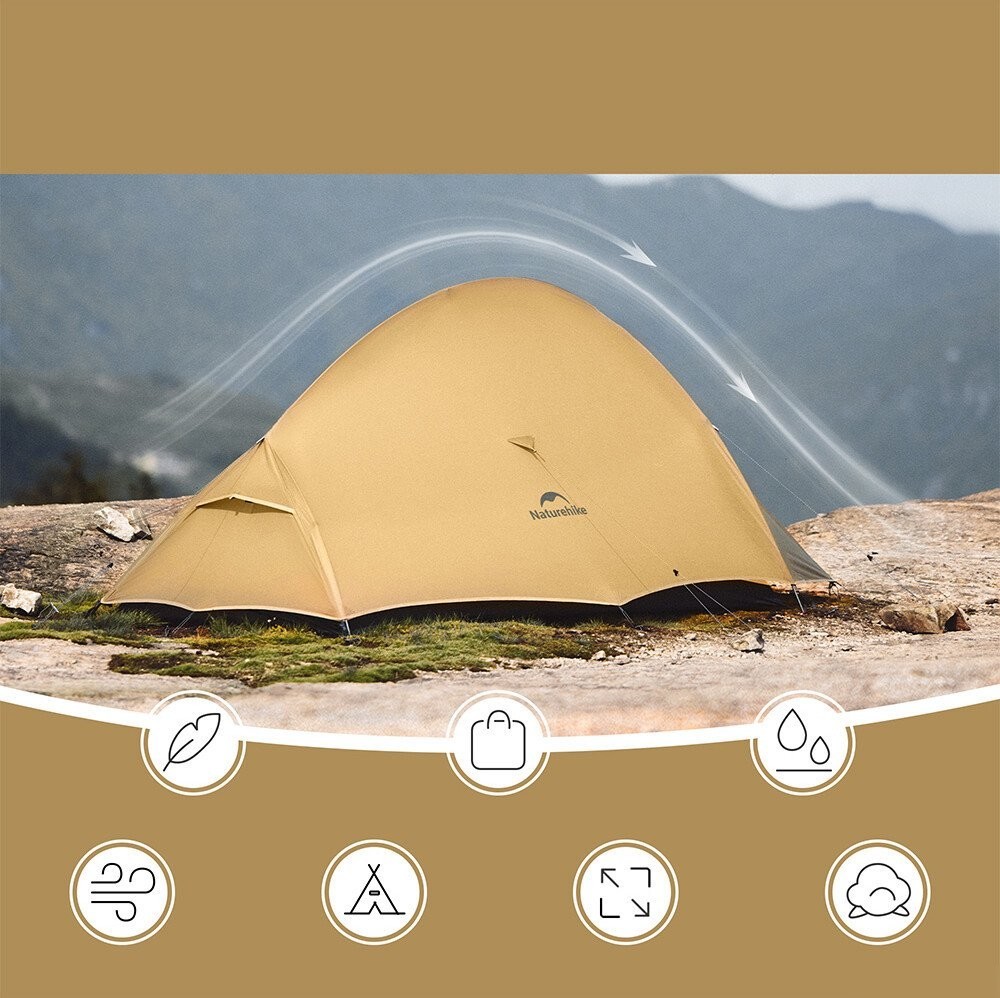 Экспедиционная палатка Naturehike Cloud UP Pro 2 20D (коричневый)