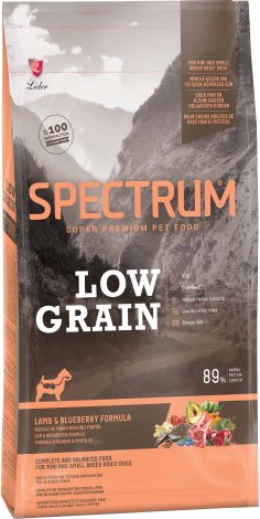 Сухой корм для собак Spectrum Low Grain для взрослых мини и мелких пород с ягненком и черникой 2.5 кг