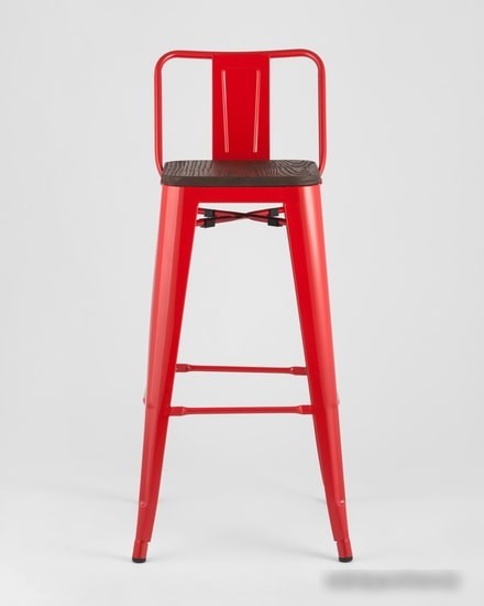 Стул Stool Group TOLIX WOOD со спинкой барный (красный) глянцевый
