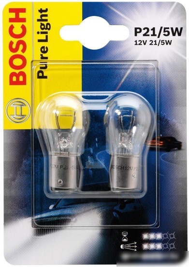 Галогенная лампа Bosch P21/5W Pure Light 2шт