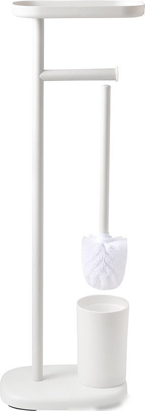 Держатель для туалетной бумаги и ершика Bergenson Bjorn Slim BB0001008 (белый)