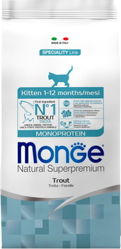 Сухой корм для кошек Monge Kitten Monoprotein Trout 10 кг
