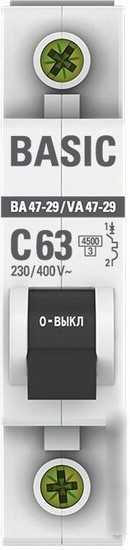 EKF ВА 47-29 1P 63А (C) 4.5кА mcb4729-1-63C