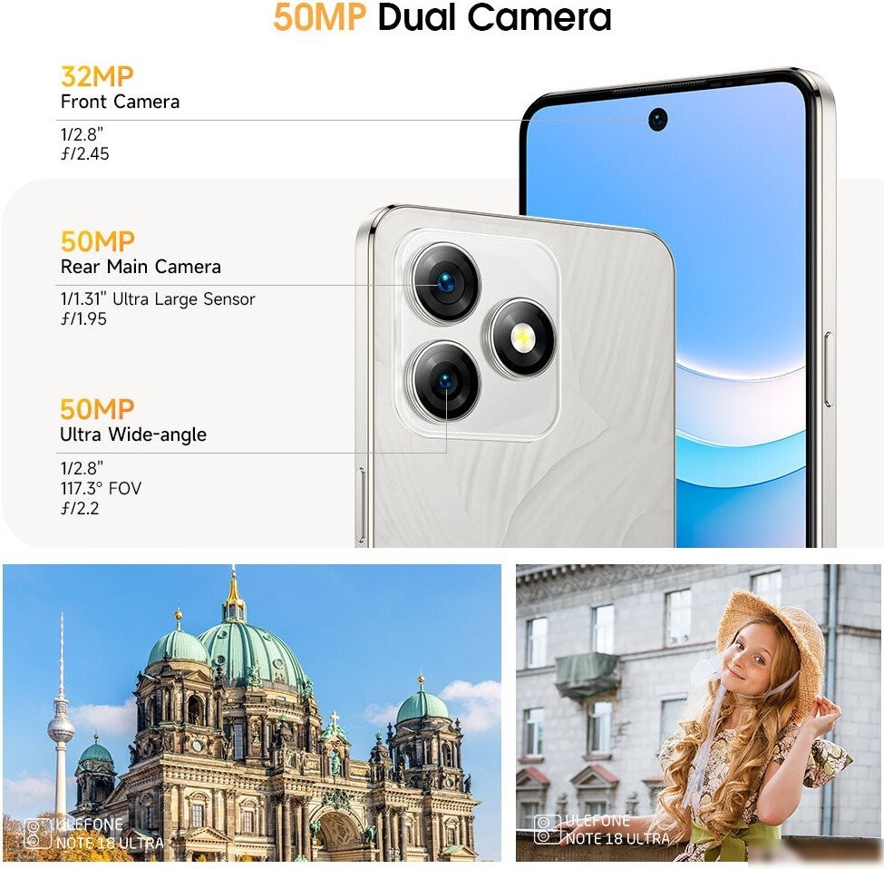 Телефон Ulefone Note 18 Ultra 6GB/256GB (черный)