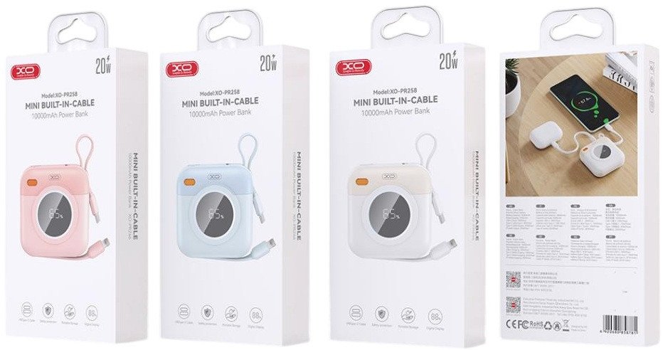 Внешний аккумулятор XO PR258 10000mAh (синий)