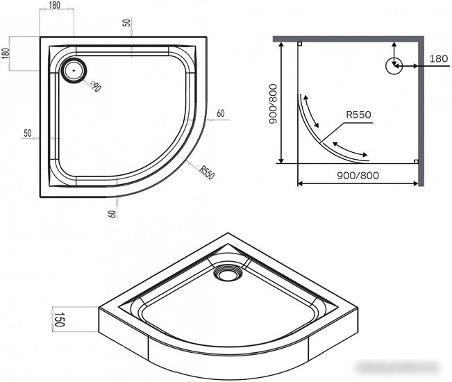 Душевая кабина AM.PM X-Joy 80x80 W88T-205-080W64