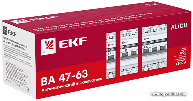 Выключатель автоматический EKF PROxima ВА 47-63 3P 50А (В) 4.5kA mcb4763-3-50B-pro