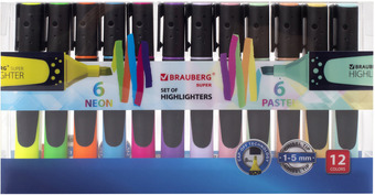 Текстовыделитель BRAUBERG Super 151758 (12 шт)