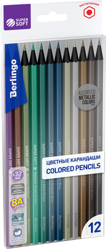 Набор цветных карандашей Berlingo SuperSoft Metallic SSM0506 (12 шт)