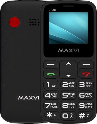 Кнопочный телефон Maxvi B100i (черный)