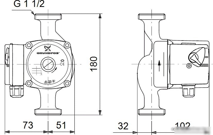 Циркуляционный насос Grundfos UPS 25-60 180
