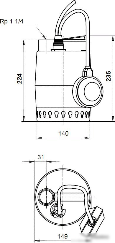 Дренажный насос Grundfos Unilift KP 350 A 1