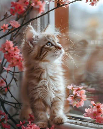 Алмазная мозаика Феникс+ Котик у окошка 68641