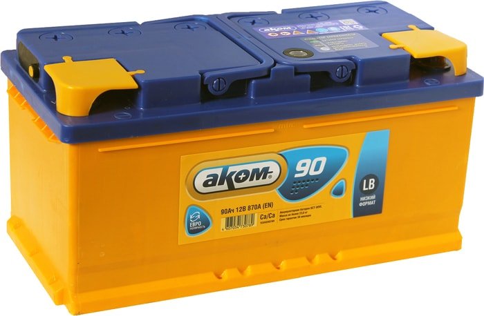 Автомобильный аккумулятор AKOM 6СТ-90V R+ (90 А·ч)