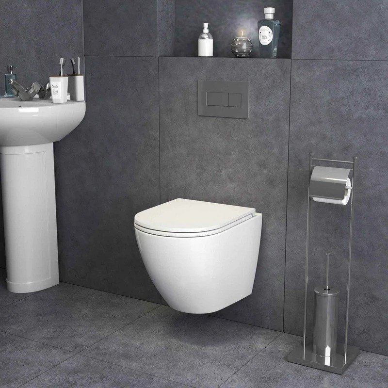 Унитаз подвесной Grossman GR-4455SQ + GROHE Rapid SL 38721001 (с сиденьем, с кнопкой)