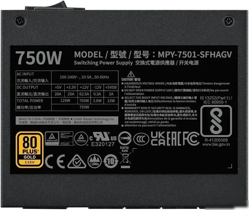 Блок питания Cooler Master V750 SFX Gold MPY-7501-SFHAGV-3EEU