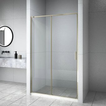 Душевая дверь Aquanet Pleasure Evo 110 AE65-N110-GBT (золото брашированное/никель)