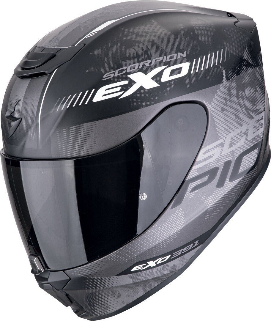 Мотошлем Scorpion Exo Exo-391 Ava (р. M, черный матовый/серебристый/белый)