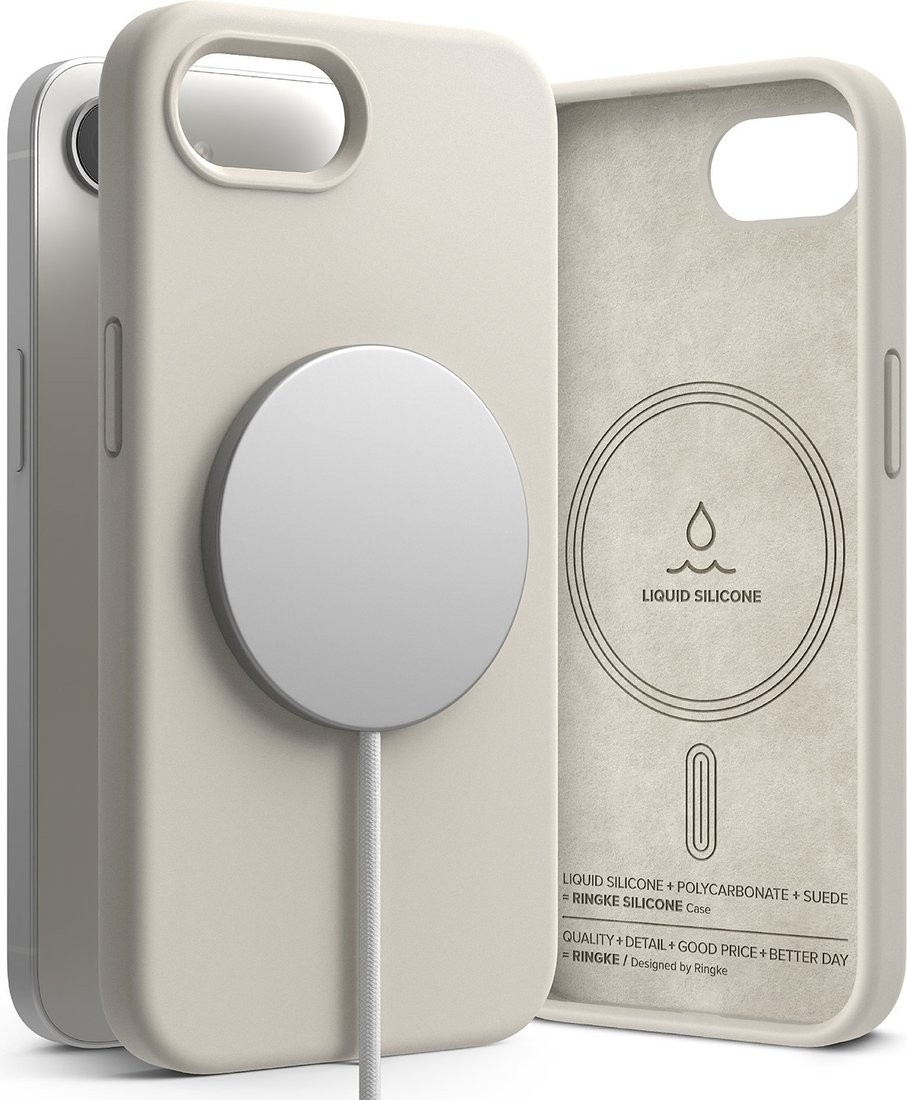 Чехол для телефона Ringke Silicone Magnetic для iPhone 17e/16e (Stone)