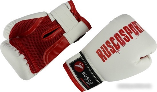Тренировочные перчатки Rusco Sport 10 oz (белый/красный)