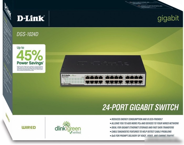 Неуправляемый коммутатор D-Link DGS-1024D