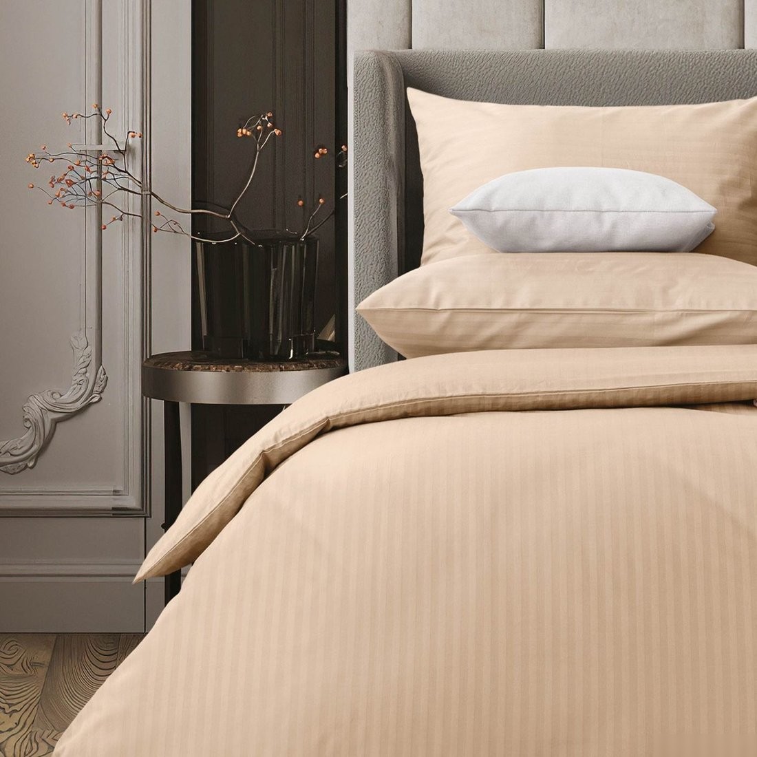 Постельное белье Verossa Stripe Семейный 747406 (Bronze, 70x70, 2шт, 50x70, 2шт)