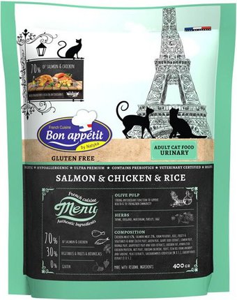 Сухой корм для кошек Bon Appetit Cat Adult Urinary (с курицей и лососем) 400 г