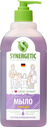 Synergetic Мыло жидкое для мытья рук и тела Лаванда 500 мл