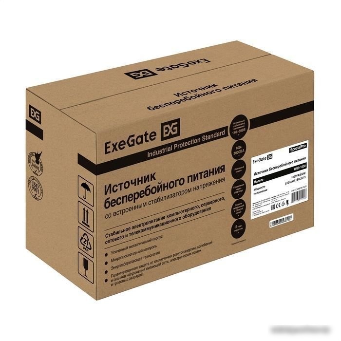Источник бесперебойного питания ExeGate SpecialPro UNB-1000.LED.AVR.1SH.2C13 EX292781RUS