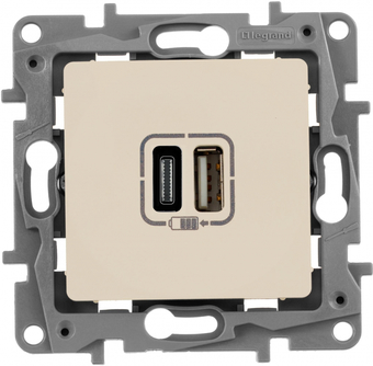 Розетка USB Legrand Etika 672336 (слоновая кость)