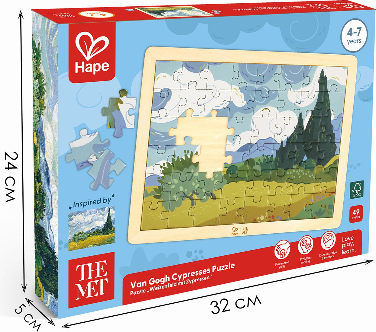 Пазл Hape Умняша Кипарисы Ван Гога E1470_HP