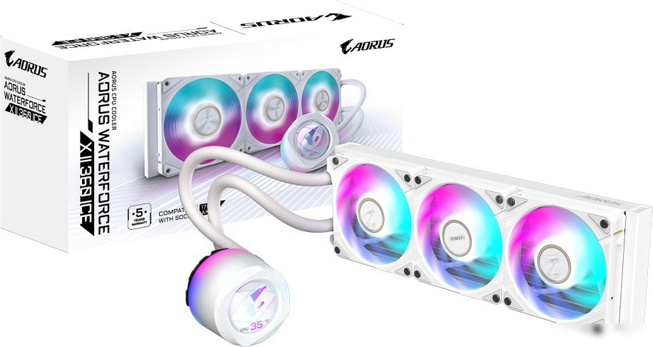 Жидкостное охлаждение для процессора Gigabyte Aorus Waterforce X II 360 Ice