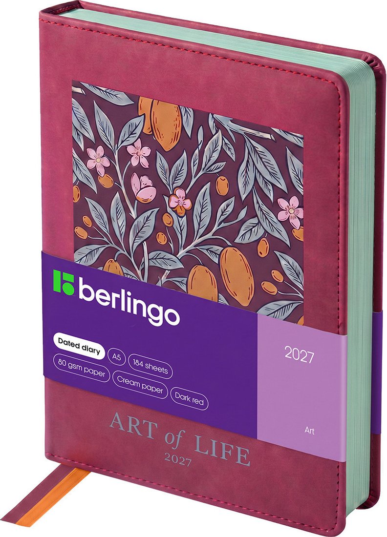 Ежедневник Berlingo Art 2027г DD7_F0028 (184л, темно-красный)