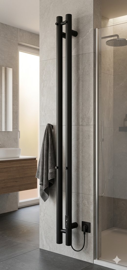 Полотенцесушитель Granula Прайм 90x120 (терморегулятор с таймером, черный матовый)