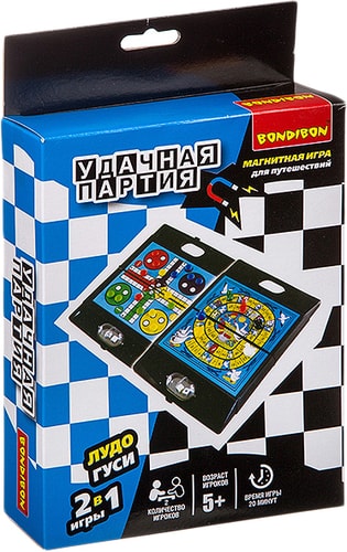 Настольная игра Bondibon Удачная партия 2в1. Лудо, гуси ВВ3483