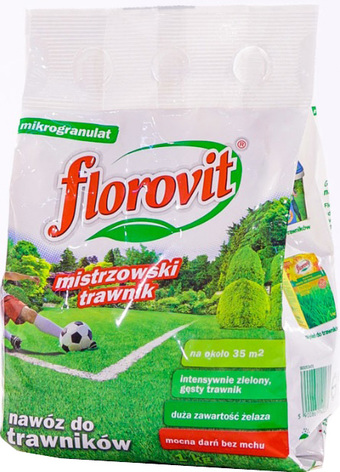 Удобрение Florovit Для газона с добавкой железа гранулированное (1 кг, мешок)
