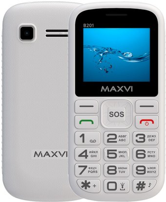 Кнопочный телефон Maxvi B201 (белый)