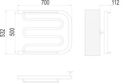 Полотенцесушитель TERMINUS Фокстрот 1" 500x700 бп