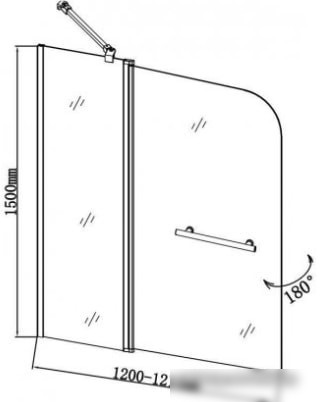 Душевая шторка Aquanet SG-1200 150x120 (прозрачное стекло)